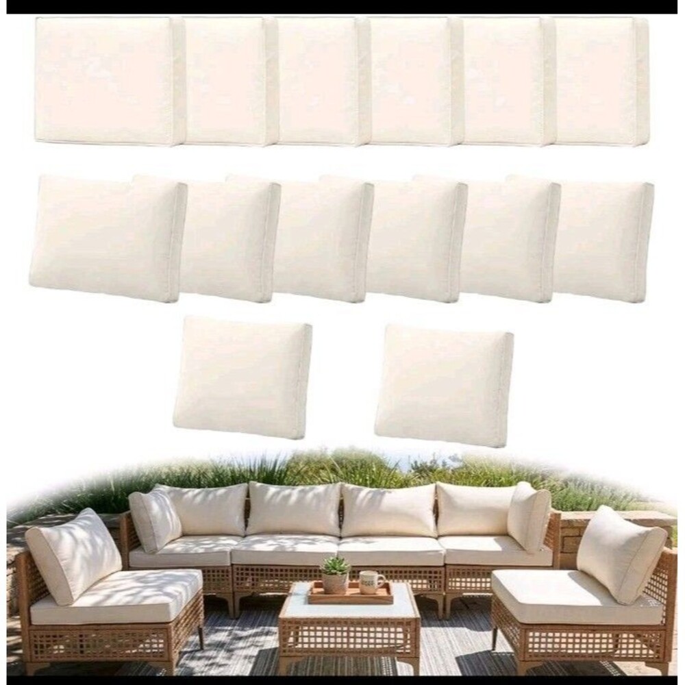 14PC Waterproof Outdoor Patio Cushion Cover Replacement 24 X 24 UV Proof...
